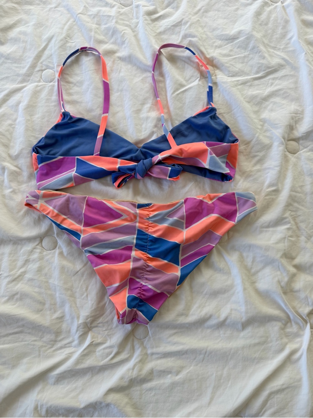Colorblock Chevron Bikini Set - Multicolor - Picture 2 of 2